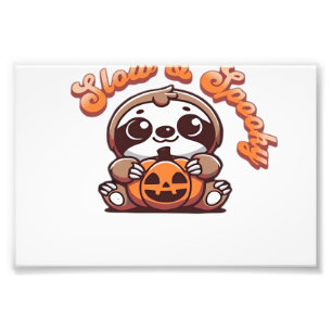 Halloween Faultier Langsam und Gruselig Süßes Faul Fotodruck