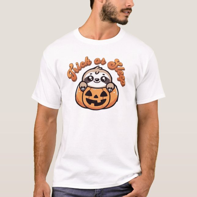 Halloween Faultier Streich oder Schlaf süßes Fault T-Shirt (Vorderseite)
