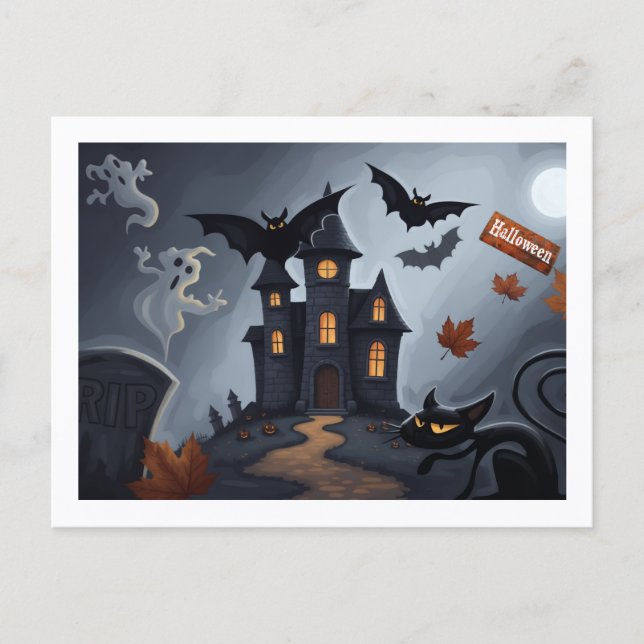 Halloween feiern  postkarte (Vorderseite)