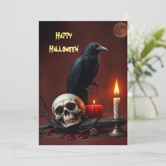 Halloween Feiertagskarte (Stehend Vorderseite)