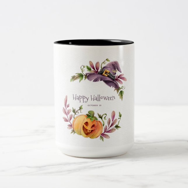 Halloween Feuillage d'automne Mug de café à deux t (Centre)