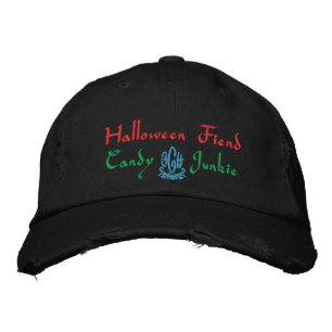 Halloween Fiend Candy Junkie in Schwarz Bestickte Baseballkappe