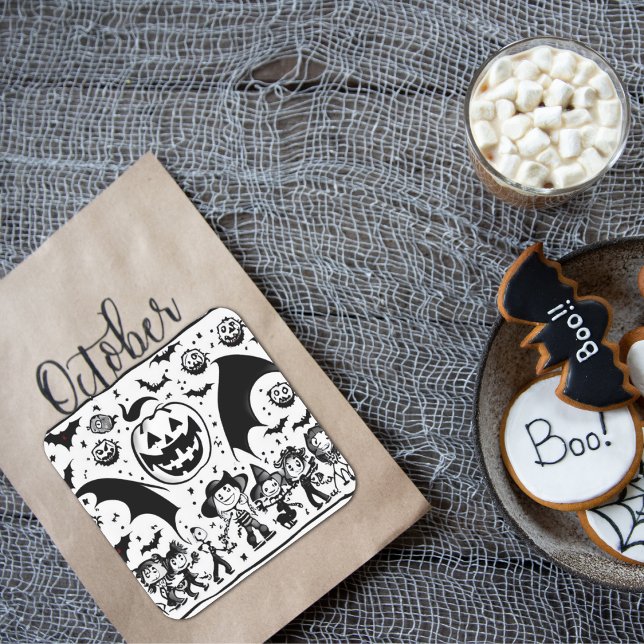 Halloween fiesta quadratischer aufkleber (Von Creator hochgeladen)