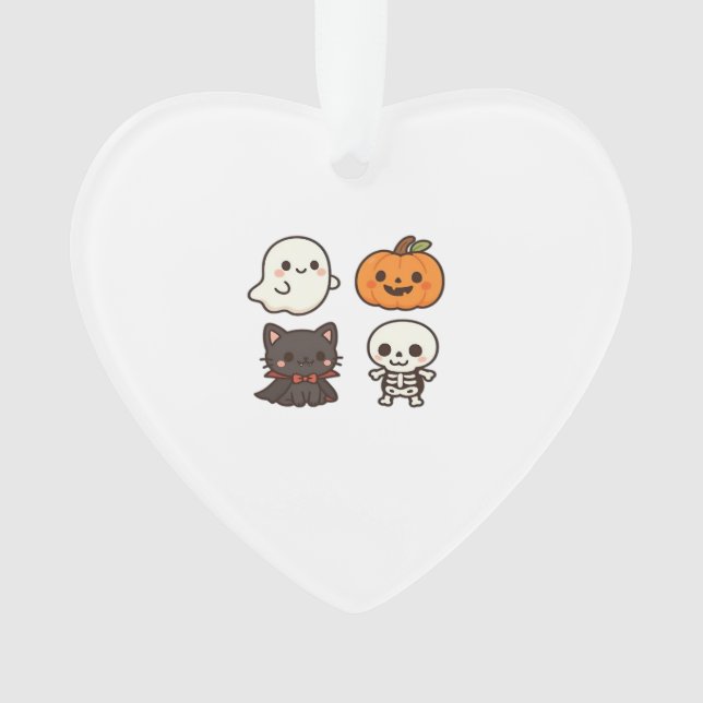 Halloween-Figuren � Geist, Kürbis, schwarze Katze  Ornament (Vorderseite)