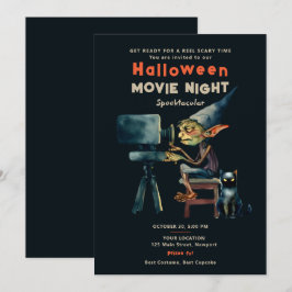 Halloween Filmabend Gremlin Black Cat Black Chic Einladung