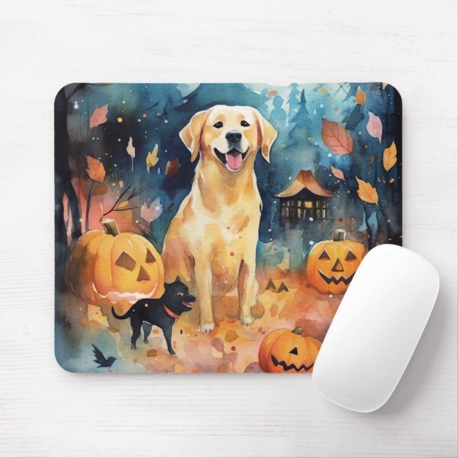 Halloween Finnischer Lappund mit Pumpkins Beängsti Mousepad (Mit Mouse)