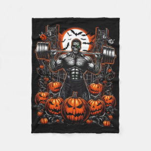Halloween Fitness Fun-Skelett Gym Vibes-spooky Wo Fleecedecke