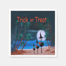 Halloween-Flamingo-Hexennapkins aus meiner Kunst