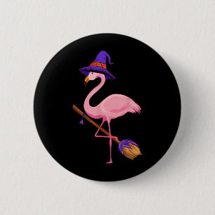 Halloween Flamingo Lustiger Flamingo Liebhaber Hex Button