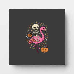 Halloween Flamingo Skelett Candy Eimer Vektor De Fotoplatte
