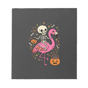 Halloween Flamingo Skelett Candy Eimer Vektor De Notizblock