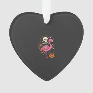 Halloween Flamingo Skelett Candy Eimer Vektor De Ornament