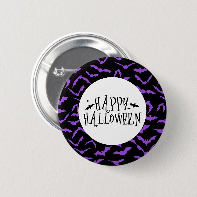 Halloween-Fledermaus-Anstecknadel Button (Vorne & Hinten)