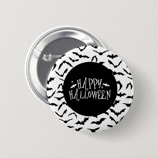 Halloween-Fledermaus-Anstecknadel Button (Vorne & Hinten)