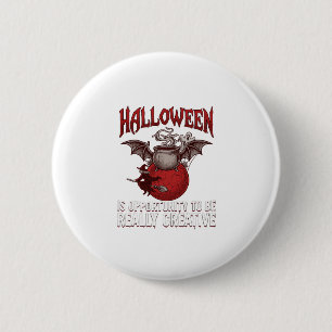 Halloween Fledermaus geflügelter Kessel fliegende Button