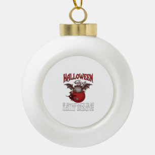 Halloween Fledermaus geflügelter Kessel fliegende Keramik Kugel-Ornament