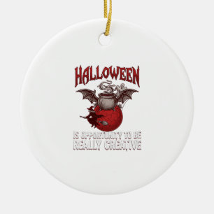 Halloween Fledermaus geflügelter Kessel fliegende Keramik Ornament