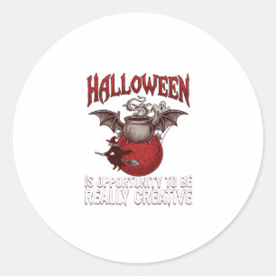Halloween Fledermaus geflügelter Kessel fliegende Runder Aufkleber