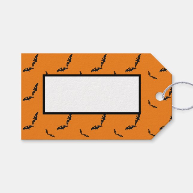 Halloween/Fledermaus-Geschenkmarken Geschenkanhänger (Vorderseite (Horizontal))