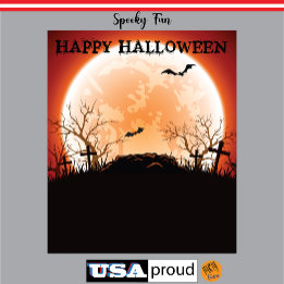Halloween-Fledermaus-Sozial-Friedhofs-Foto-Hinterg Wandteppich