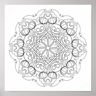 Halloween-Fledermäuse, Gespenster, Schädel und meh Poster