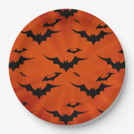 Halloween-Fledermäuse im Hintergrund Pappteller
