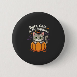 Halloween Fledermäuse Katzen und Kürbisse Süße Kät Button