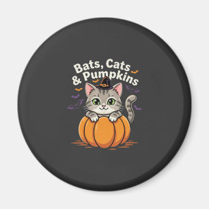 Halloween Fledermäuse Katzen und Kürbisse Süße Kät Magnet