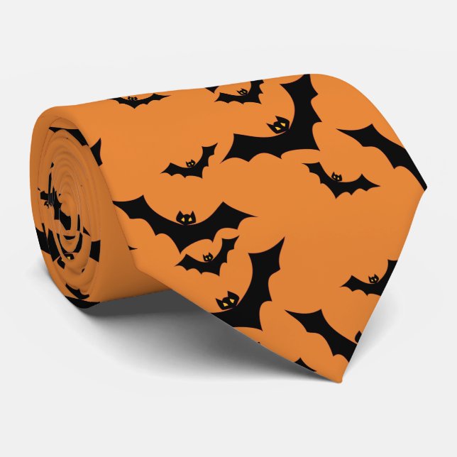 Halloween-Fledermäuse Krawatte (Gerollt)