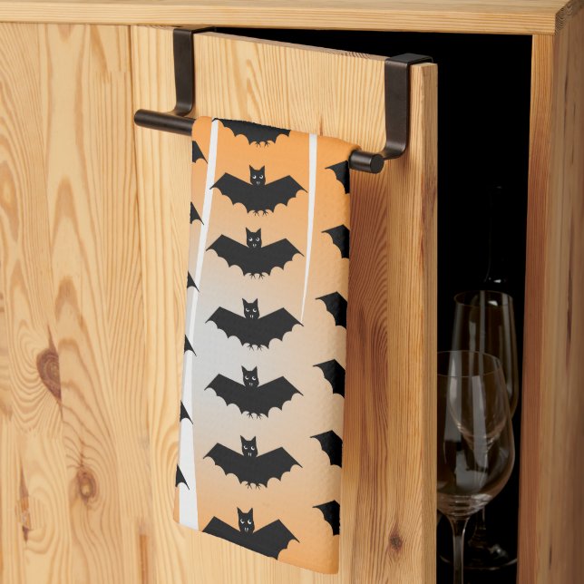 Halloween-Fledermäuse-Muster Geschirrtuch (Drittel gefaltet)