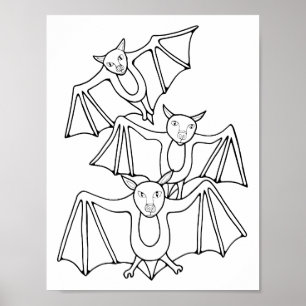 Halloween-Fledermäuse Poster