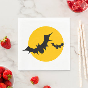 Halloween-Fledermäuse-Silhouette Vollmond Serviette