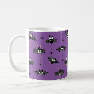 Halloween-Fledermäuse und Dangling-Spinnen-Tasse Kaffeetasse