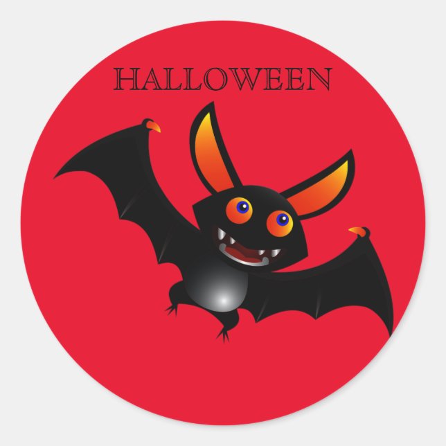 Halloween Fledermauskleber! Runder Aufkleber (Vorderseite)