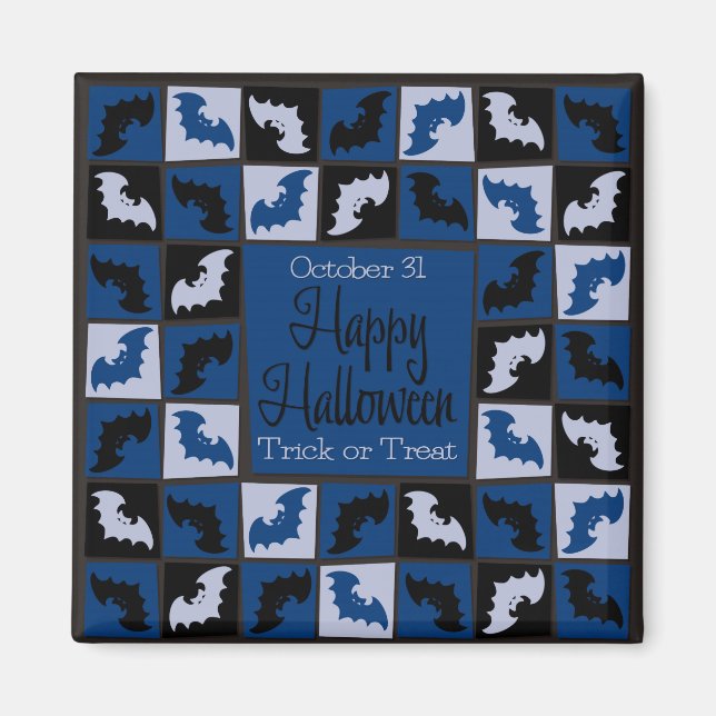 Halloween-Fledermausmosaik Magnet (Vorne)