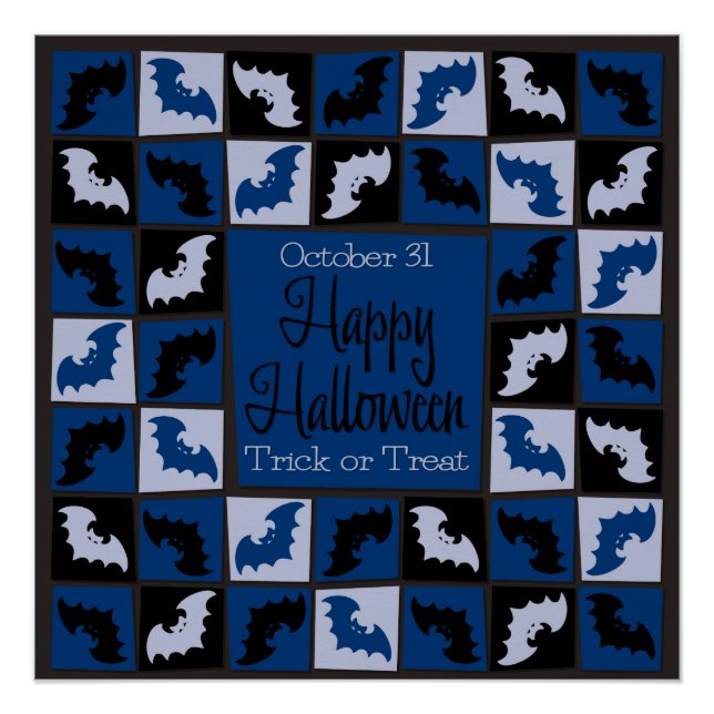 Halloween-Fledermausmosaik Poster (Vorderseite)