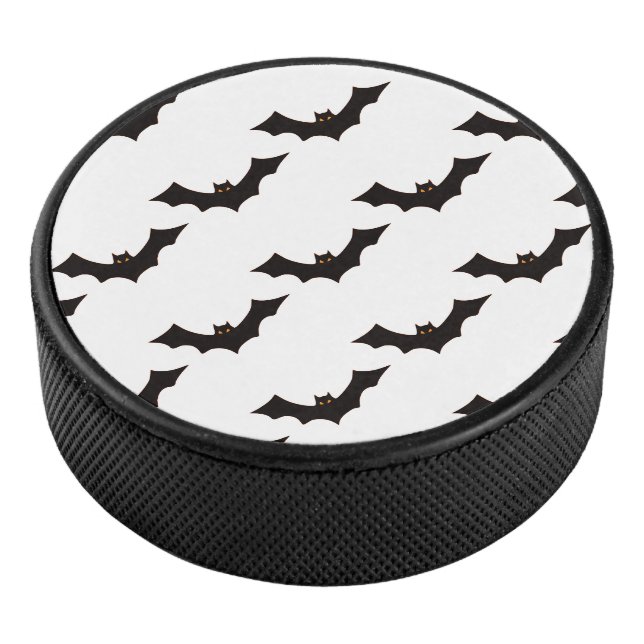 Halloween, Fledermausmuster, Trick oder Trete, Boo Eishockey Puck (3/4)