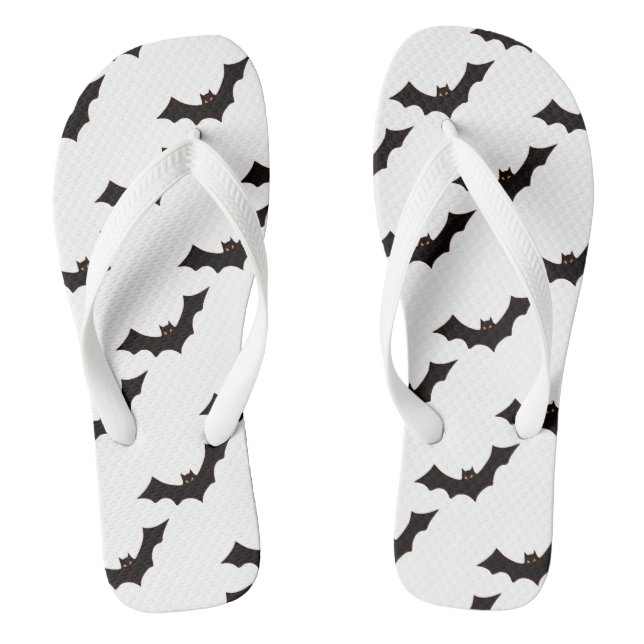 Halloween, Fledermausmuster, Trick oder Trete, Boo Flip Flops (Fußbett)