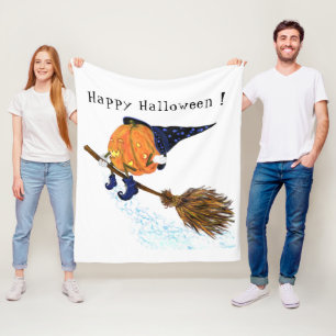Halloween Fleece Blanket Hexenkürbis