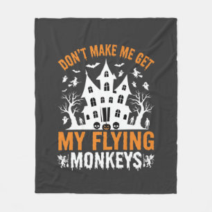 Halloween fliegende Affen Spukhaus Grafik Fleecedecke