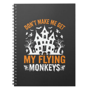 Halloween fliegende Affen Spukhaus Grafik Notizblock