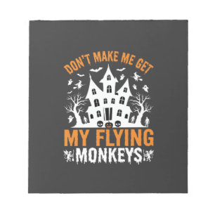 Halloween fliegende Affen Spukhaus Grafik Notizblock