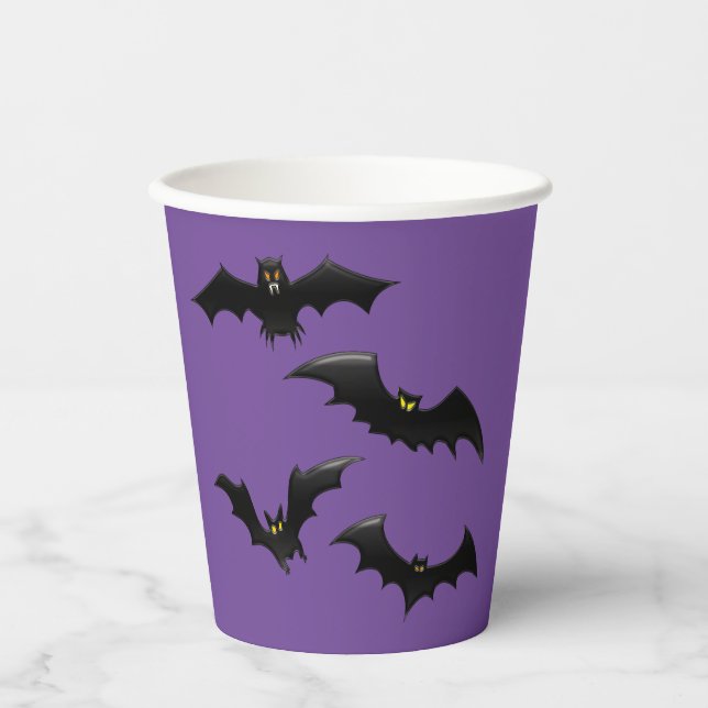 Halloween fliegende Fledermäuse  Pappbecher (Vorderseite)