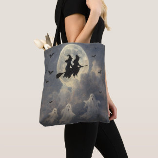 Halloween fliegende Hexen, Fledermäuse und schwebe Tasche