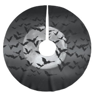 Halloween Flieger und Vollmond Polyester Weihnachtsbaumdecke