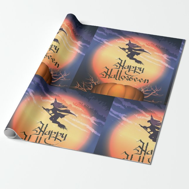 Halloween-Fliegerwitz Geschenkpapier (Ungerollt)