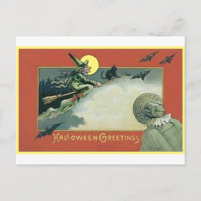Halloween Fliegerwitze und Fledermäuse Postkarte (Vorderseite)