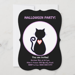 Halloween-Fliegerwitze und schwarze Katze Einladung