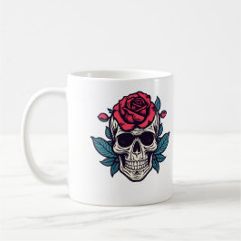 Halloween Floral Skull Roses Custom Name Tasse
