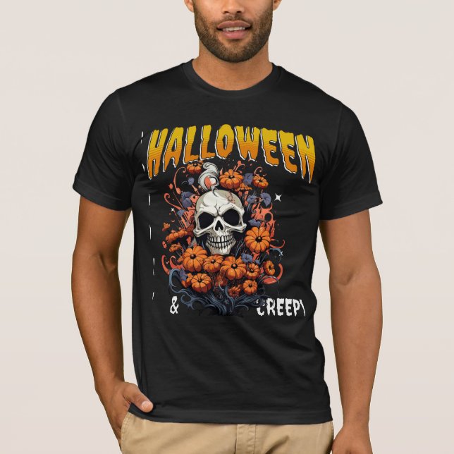Halloween Floral Spooky Graphic T - Shirt (Vorderseite)